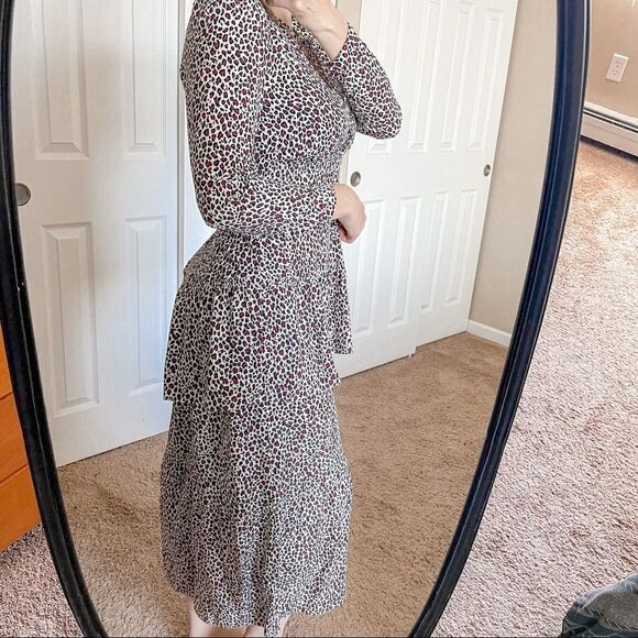 ALC Zandra Leopard Print Silk Midi Dress 6 - Picture 2 of 16